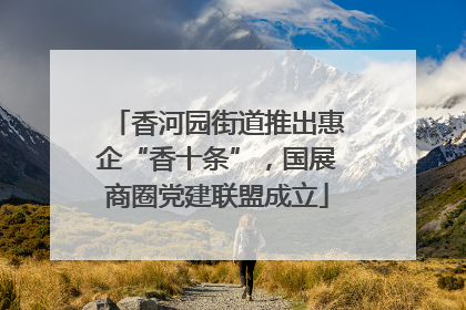 香河园街道推出惠企“香十条”，国展商圈党建联盟成立