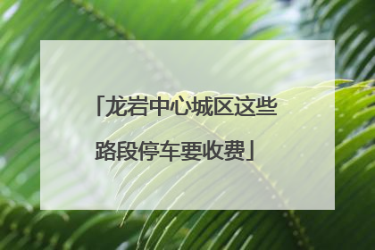 龙岩中心城区这些路段停车要收费