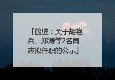 鹤壁：关于胡艳兵、郑涛等2名同志拟任职的公示
