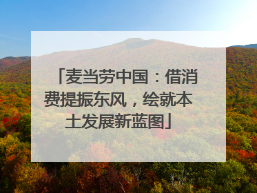 麦当劳中国：借消费提振东风，绘就本土发展新蓝图