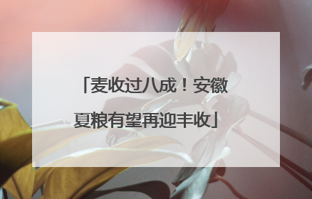 麦收过八成！安徽夏粮有望再迎丰收