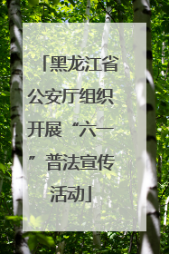 黑龙江省公安厅组织开展“六一”普法宣传活动
