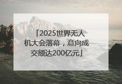 2025世界无人机大会落幕，意向成交额达200亿元