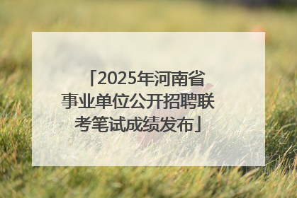 2025年河南省事业单位公开招聘联考笔试成绩发布