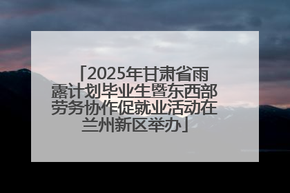 2025年甘肃省雨露计划毕业生暨东西部劳务协作促就业活动在兰州新区举办