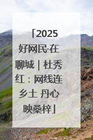 2025好网民·在聊城｜杜秀红：网线连乡土 丹心映桑梓