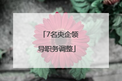 7名央企领导职务调整