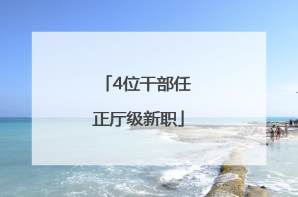 4位干部任正厅级新职